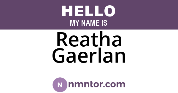 Reatha Gaerlan