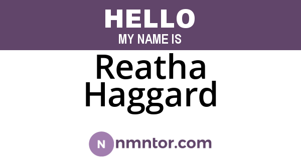 Reatha Haggard