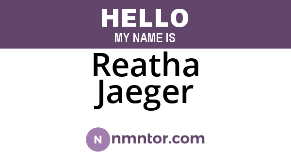 Reatha Jaeger