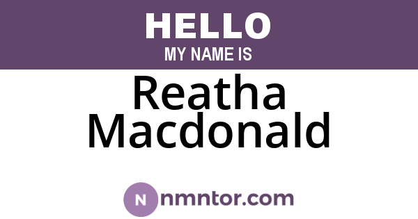 Reatha Macdonald
