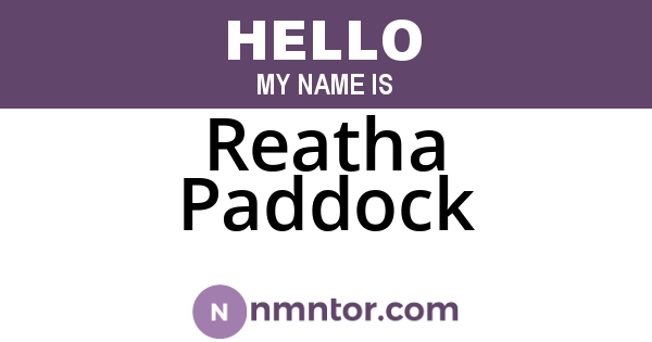 Reatha Paddock