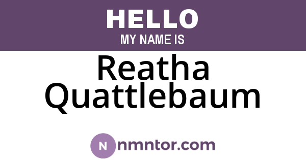 Reatha Quattlebaum