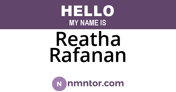 Reatha Rafanan