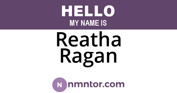 Reatha Ragan