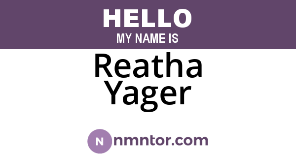 Reatha Yager