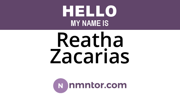 Reatha Zacarias