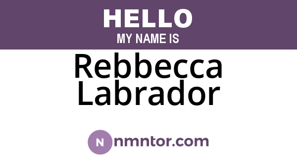 Rebbecca Labrador