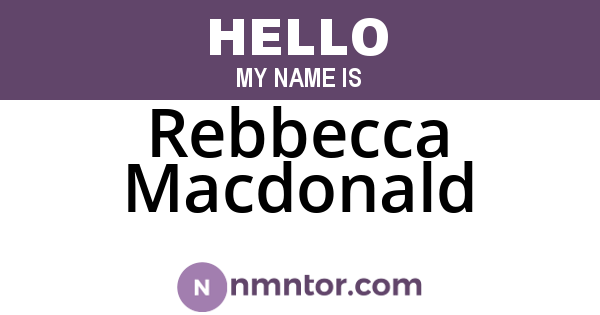 Rebbecca Macdonald