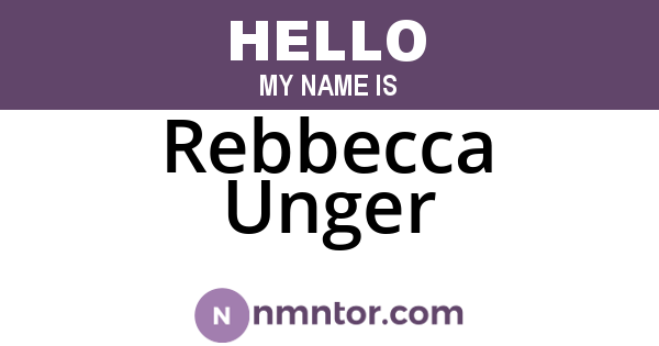 Rebbecca Unger
