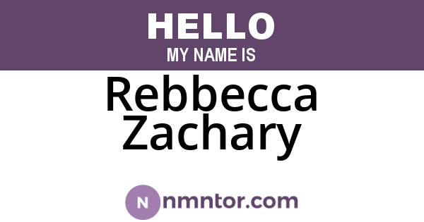 Rebbecca Zachary