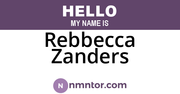 Rebbecca Zanders