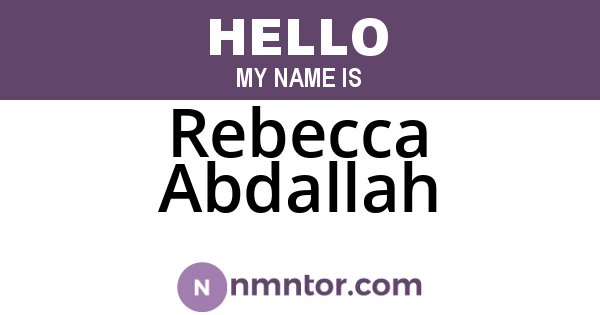 Rebecca Abdallah
