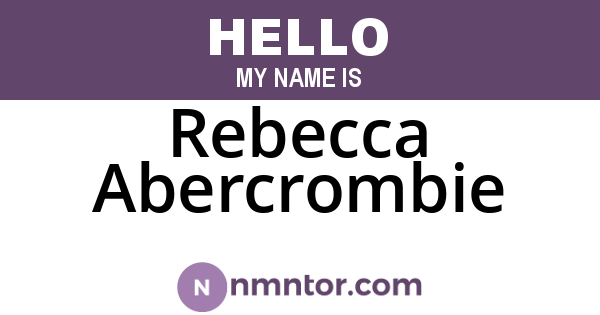 Rebecca Abercrombie