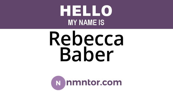 Rebecca Baber