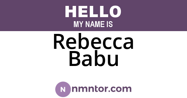 Rebecca Babu