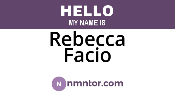 Rebecca Facio