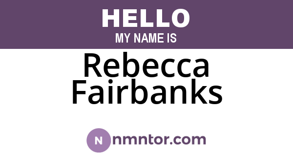 Rebecca Fairbanks