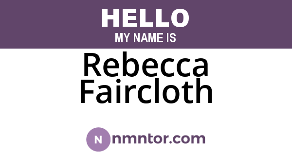 Rebecca Faircloth