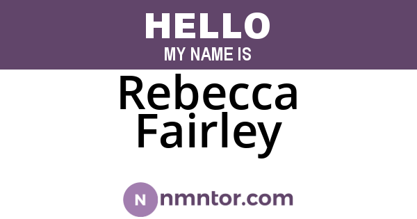 Rebecca Fairley