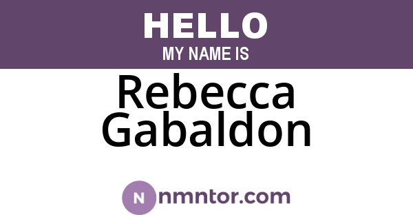 Rebecca Gabaldon