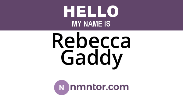 Rebecca Gaddy