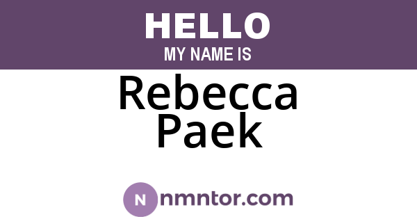 Rebecca Paek