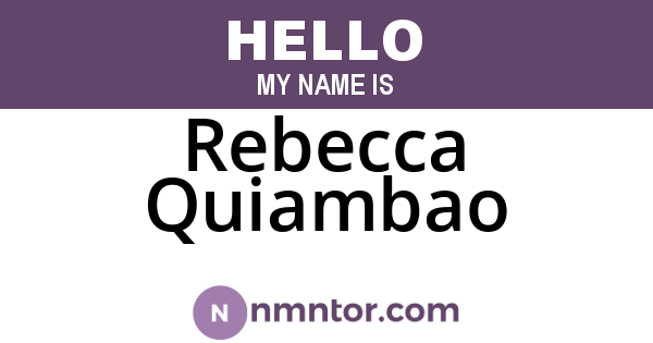 Rebecca Quiambao