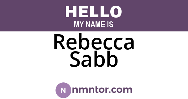 Rebecca Sabb