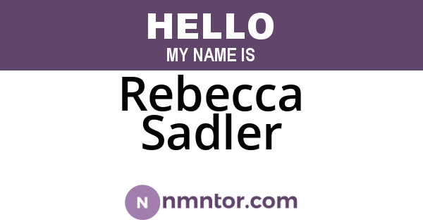 Rebecca Sadler