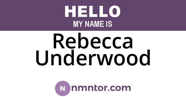 Rebecca Underwood