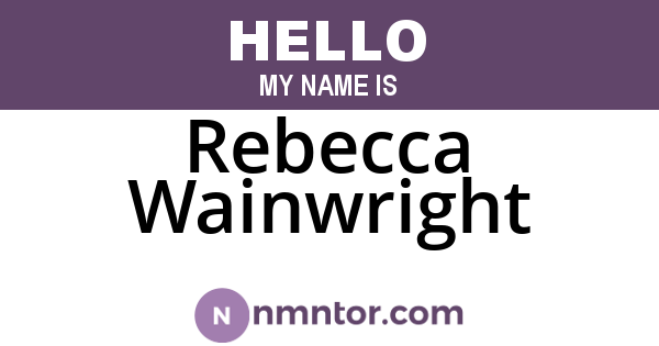 Rebecca Wainwright