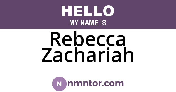 Rebecca Zachariah