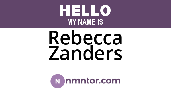 Rebecca Zanders
