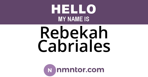Rebekah Cabriales