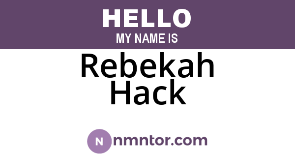 Rebekah Hack