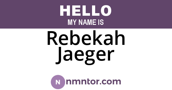 Rebekah Jaeger