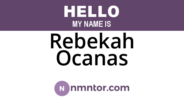 Rebekah Ocanas