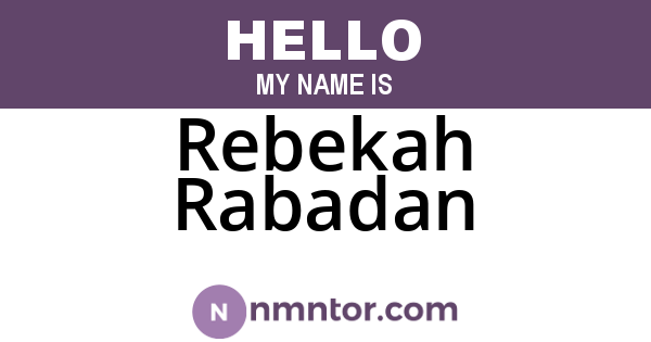 Rebekah Rabadan