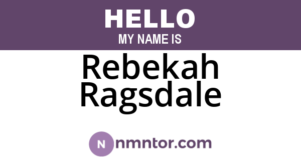 Rebekah Ragsdale