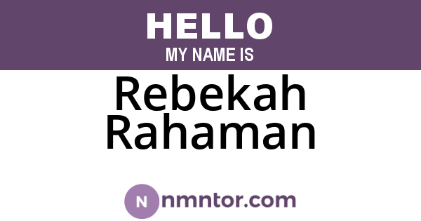 Rebekah Rahaman