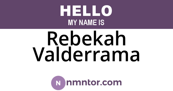 Rebekah Valderrama