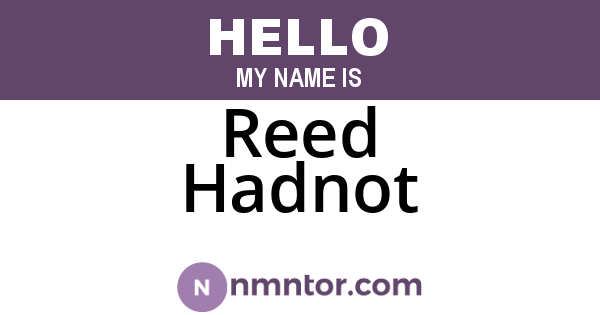 Reed Hadnot