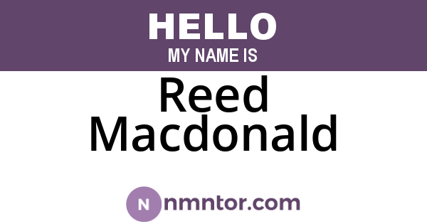 Reed Macdonald