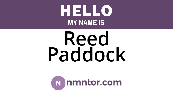 Reed Paddock