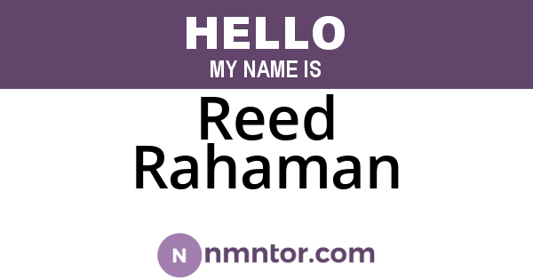 Reed Rahaman