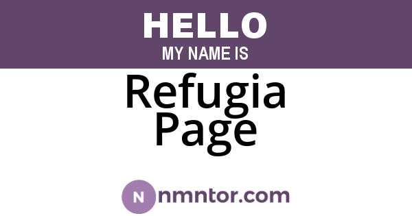 Refugia Page