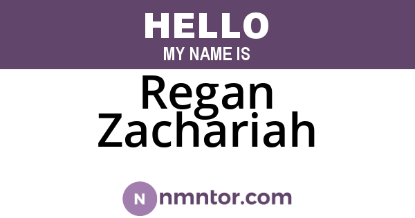 Regan Zachariah