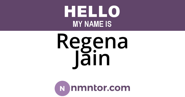 Regena Jain