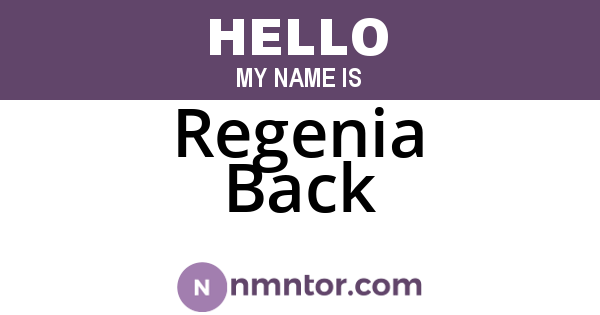 Regenia Back
