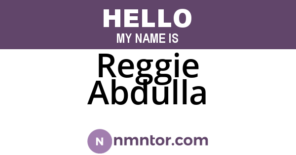Reggie Abdulla